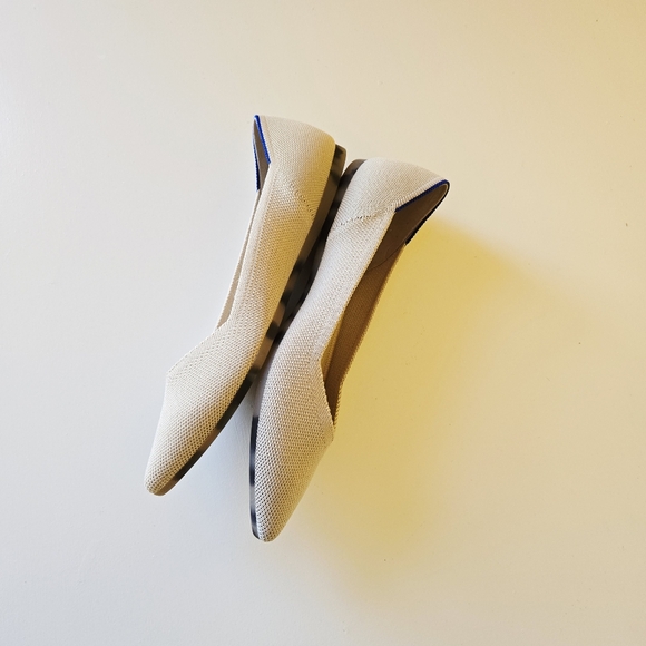 Rothy's The Point In Ecru Knit Pointed Toe Ballet Women's Slip Ons Flats Size 9 - Picture 5 of 16